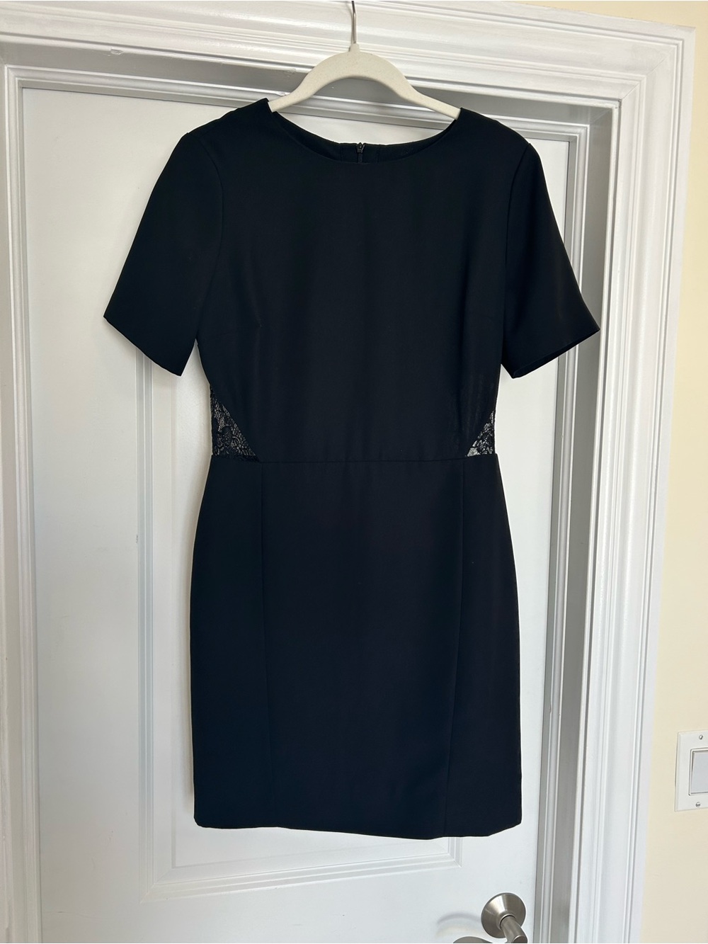 Sandro black lace back short sleeve formal mini dress size 2 - Picture 2 of 7